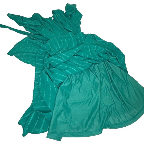 Tommy Hilfiger Women's Faux Wrap Style Dress with Tie; Emerald Green; Size 12 - Picture 6 of 7